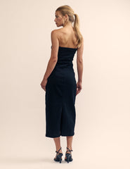 Black Bandeau Hampton Midi Dress
