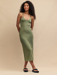 Green Tie Back Coulmn Dress
