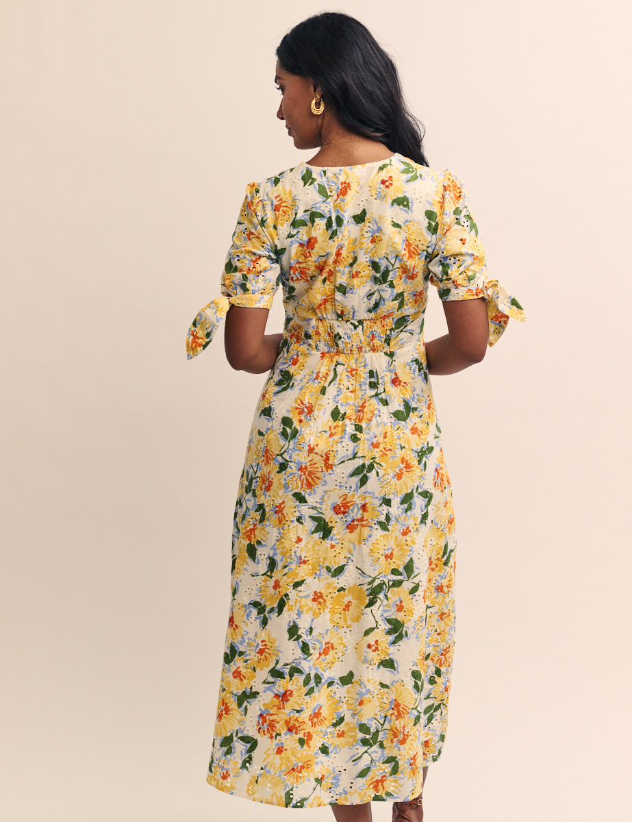 Yellow Floral Alexis Midi Dress