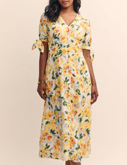 Yellow Floral Alexis Midi Dress