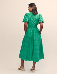 Green Broderie Starlight Midi Dress