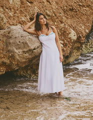 White Embroidered Detail Pippin Midi Dress