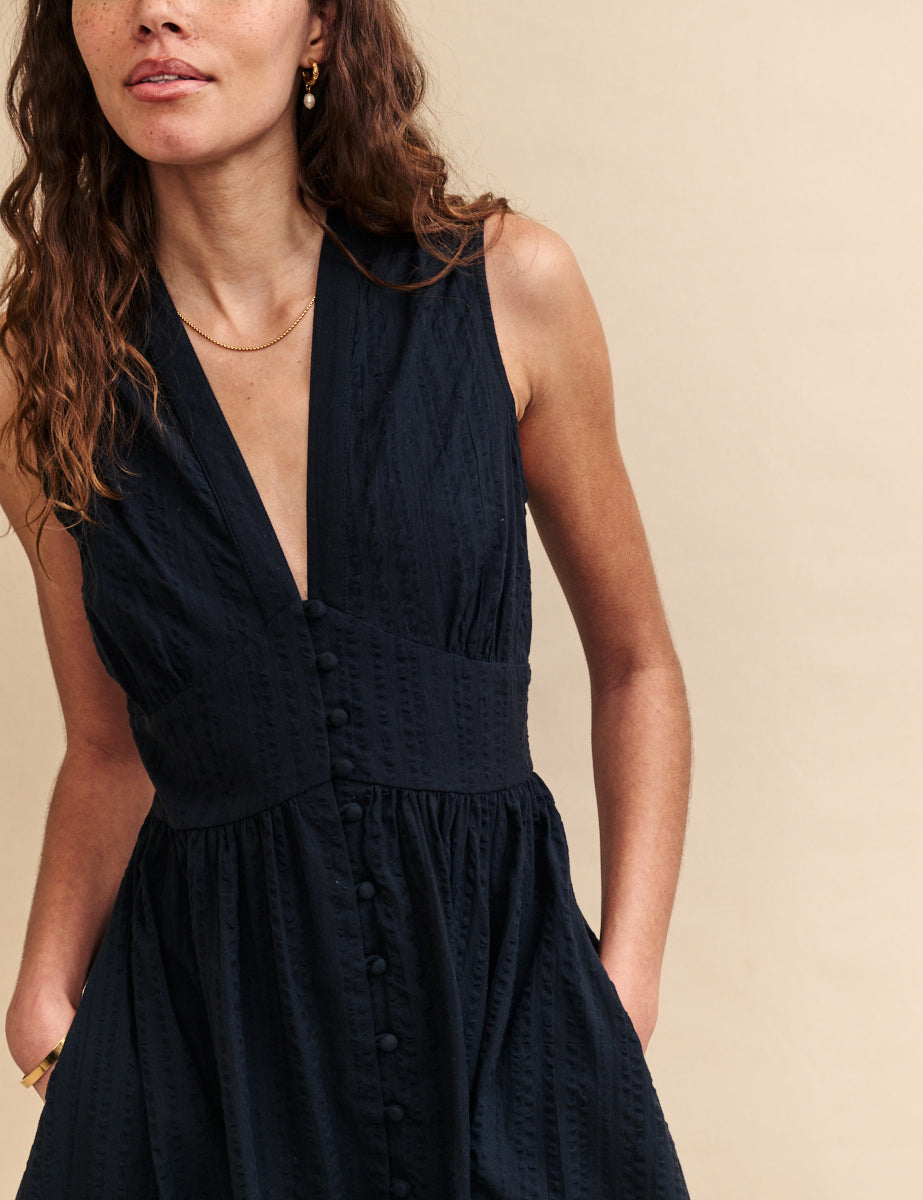 Black Sleeveless Starlight Mini Dress