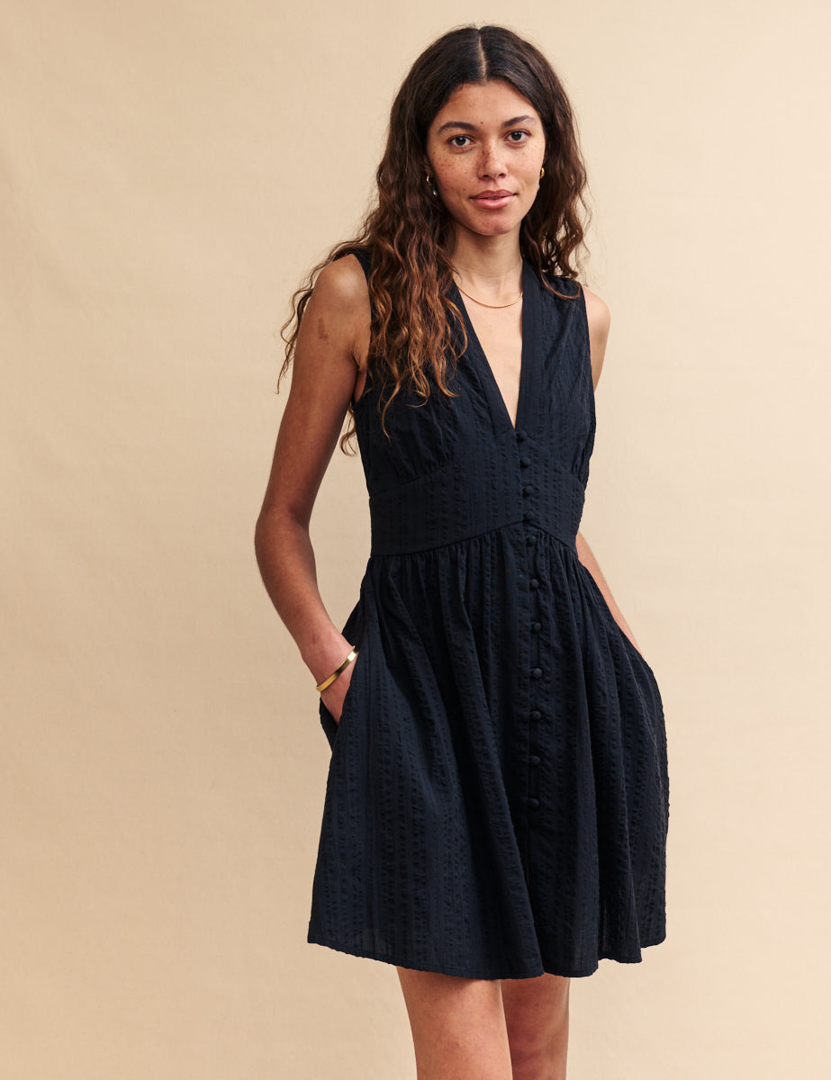 Black Sleeveless Starlight Mini Dress