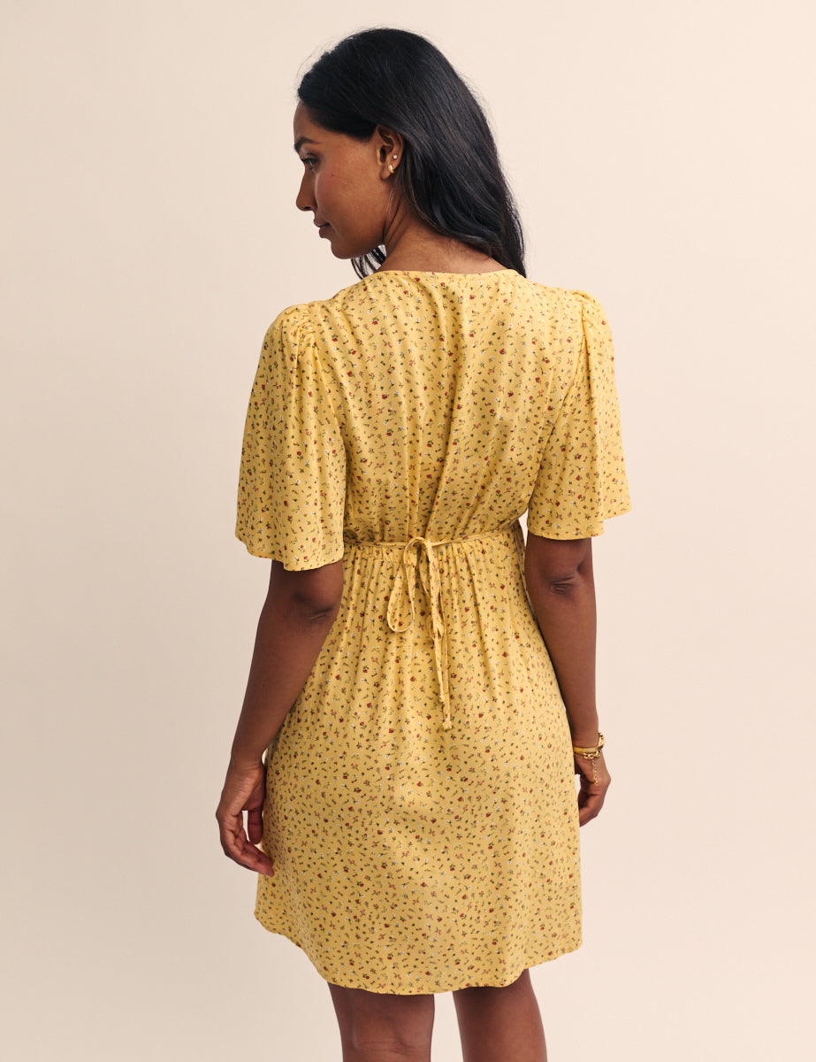 Yellow Floral Dee Dee Mini Dress