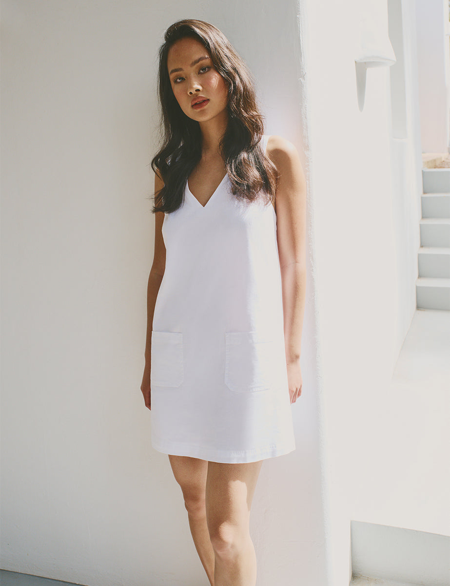 White Piper Mini Dress