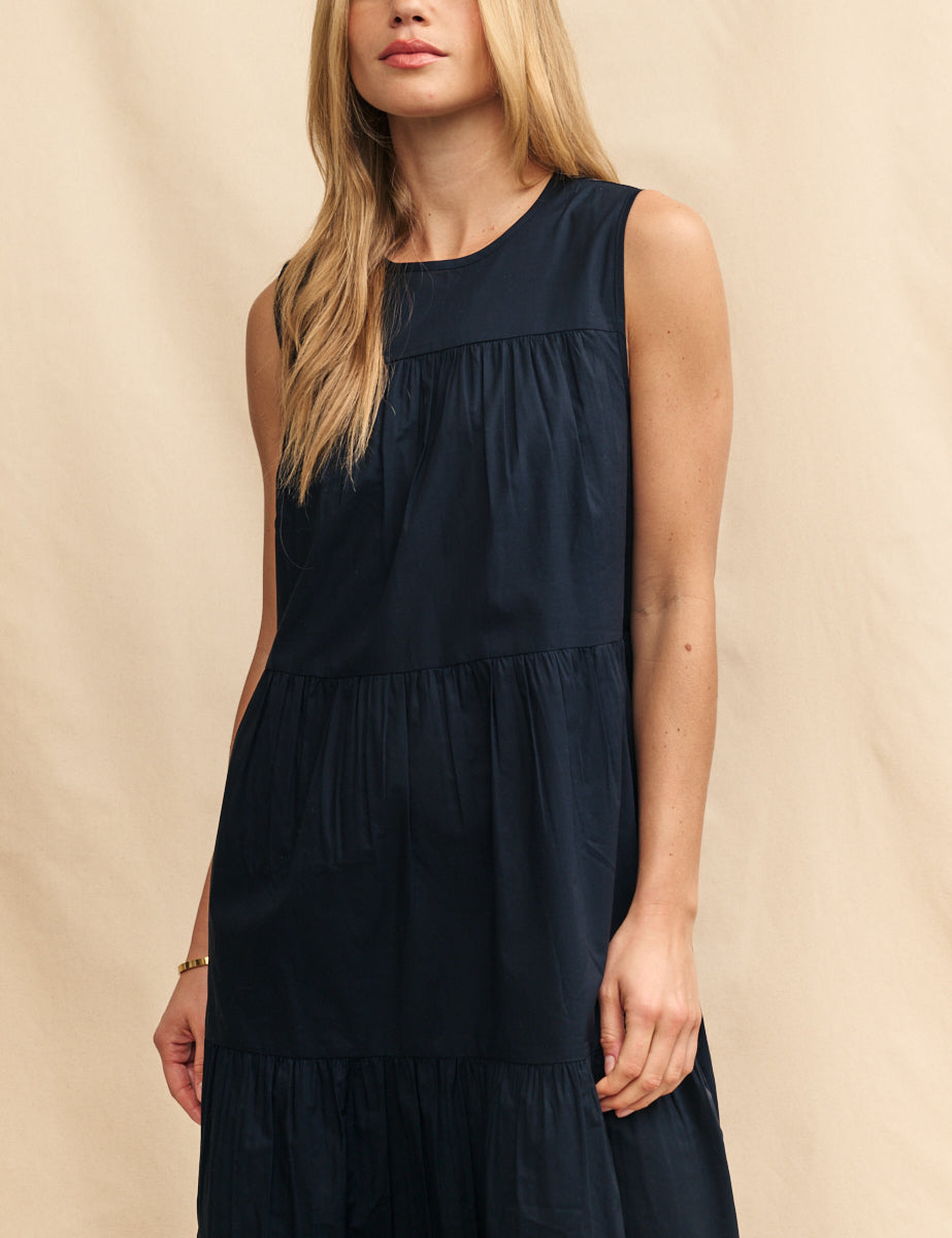 Black Tiered Rosalind Midi Dress