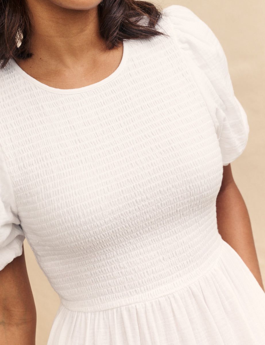 White Tiered Charlie Midi Dress