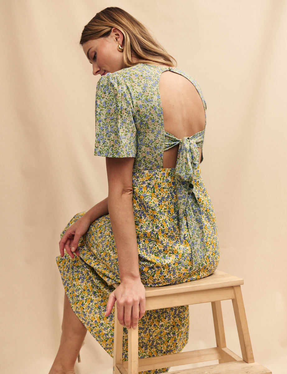 Multi Ditsy Floral Leo Midi Dress