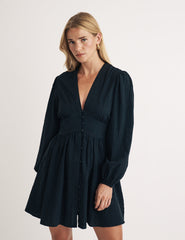 Black Starlight Long Sleeve Mini Dress