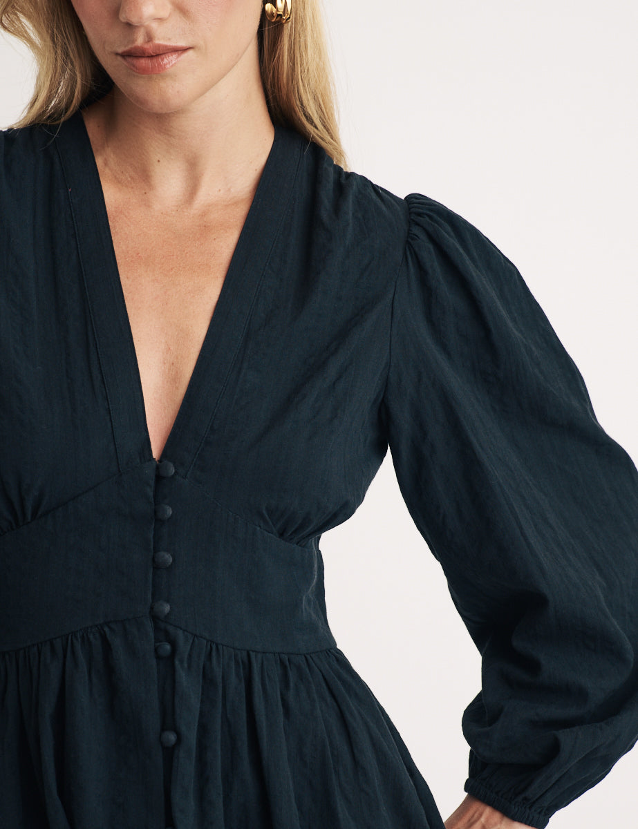 Black Starlight Long Sleeve Mini Dress