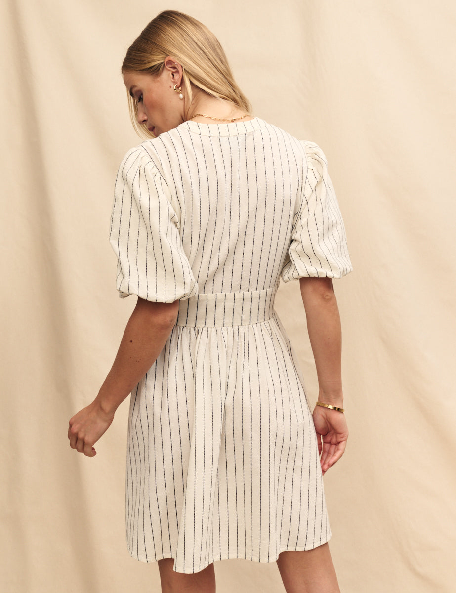 Cream Pinstripe Starlight Mini Dress