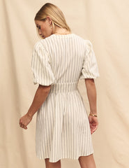 Cream Pinstripe Starlight Mini Dress
