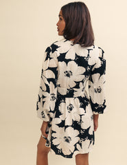 Cream Floral Long Sleeve Starlight Mini Dress