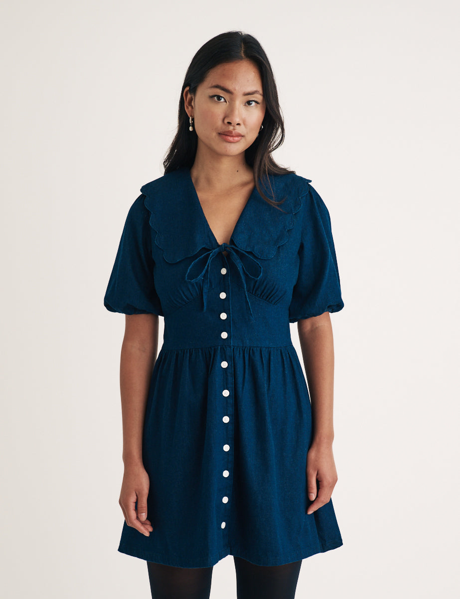 Dark Wash Denim Birdie Mini Dress