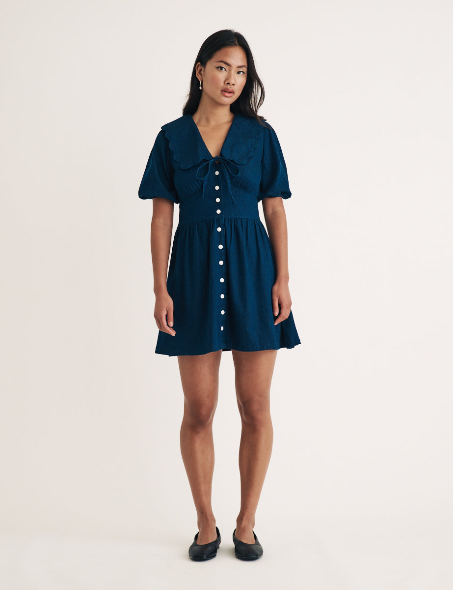 Dark Wash Denim Birdie Mini Dress