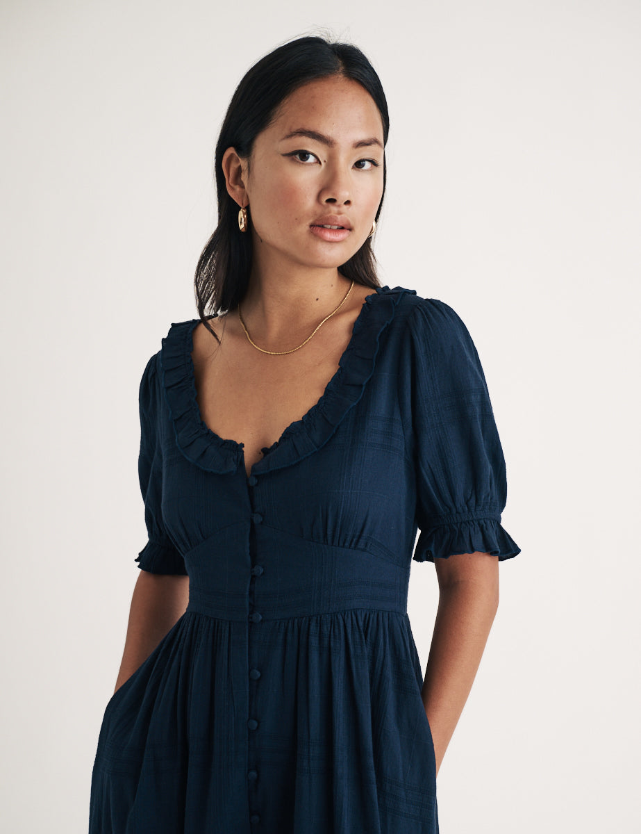 Navy Flossie Midi Dress