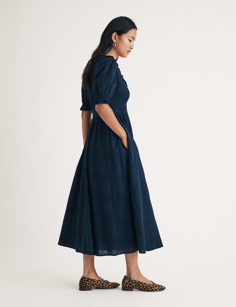 Navy Flossie Midi Dress