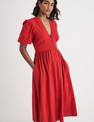 Red Starlight Midi Dress