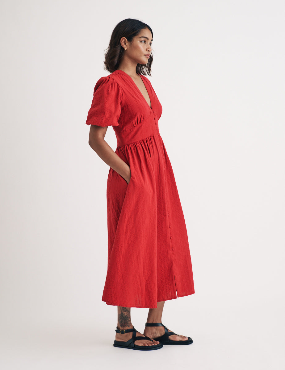 Red Starlight Midi Dress