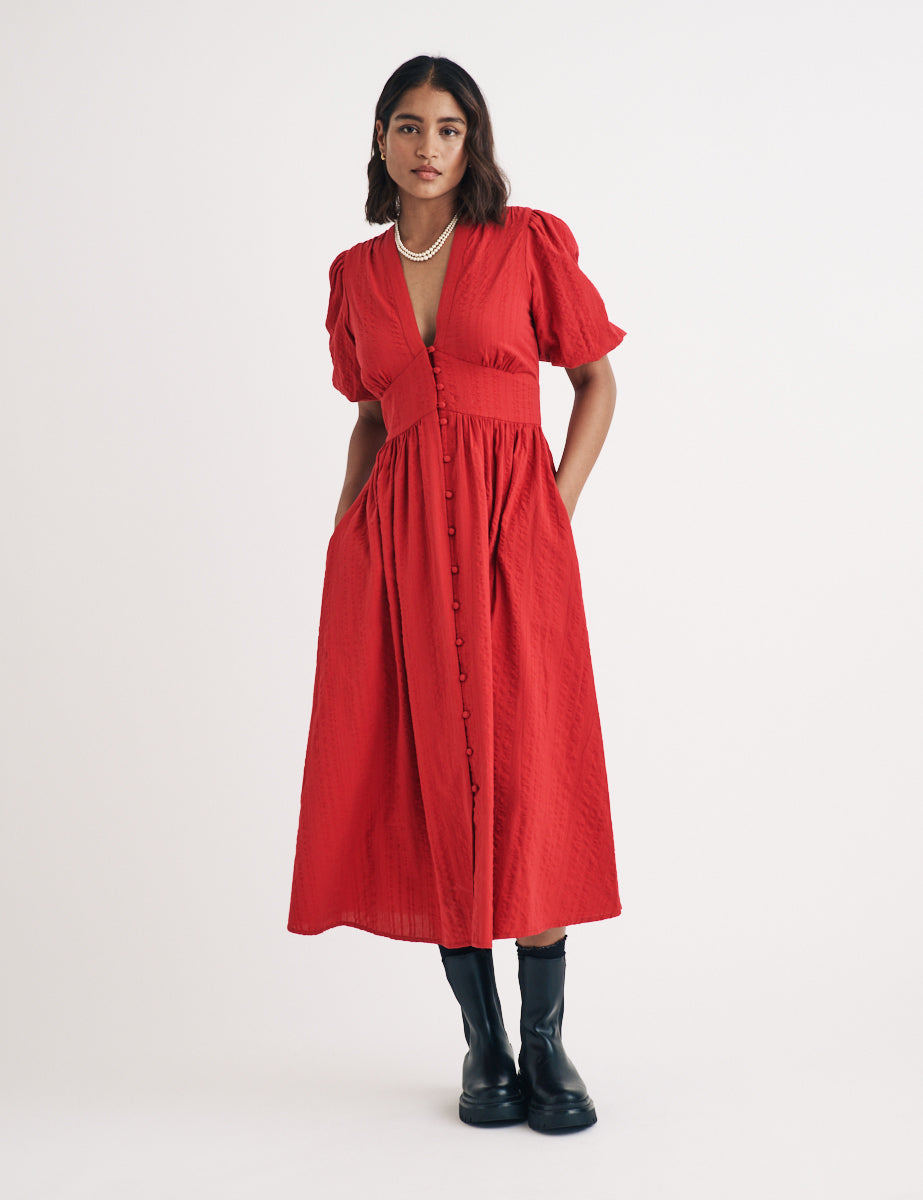 Red Starlight Midi Dress