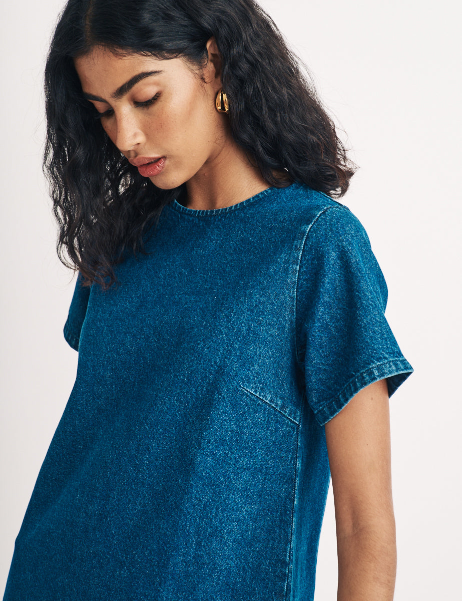 Mid Wash Denim Nancy Mini Dress