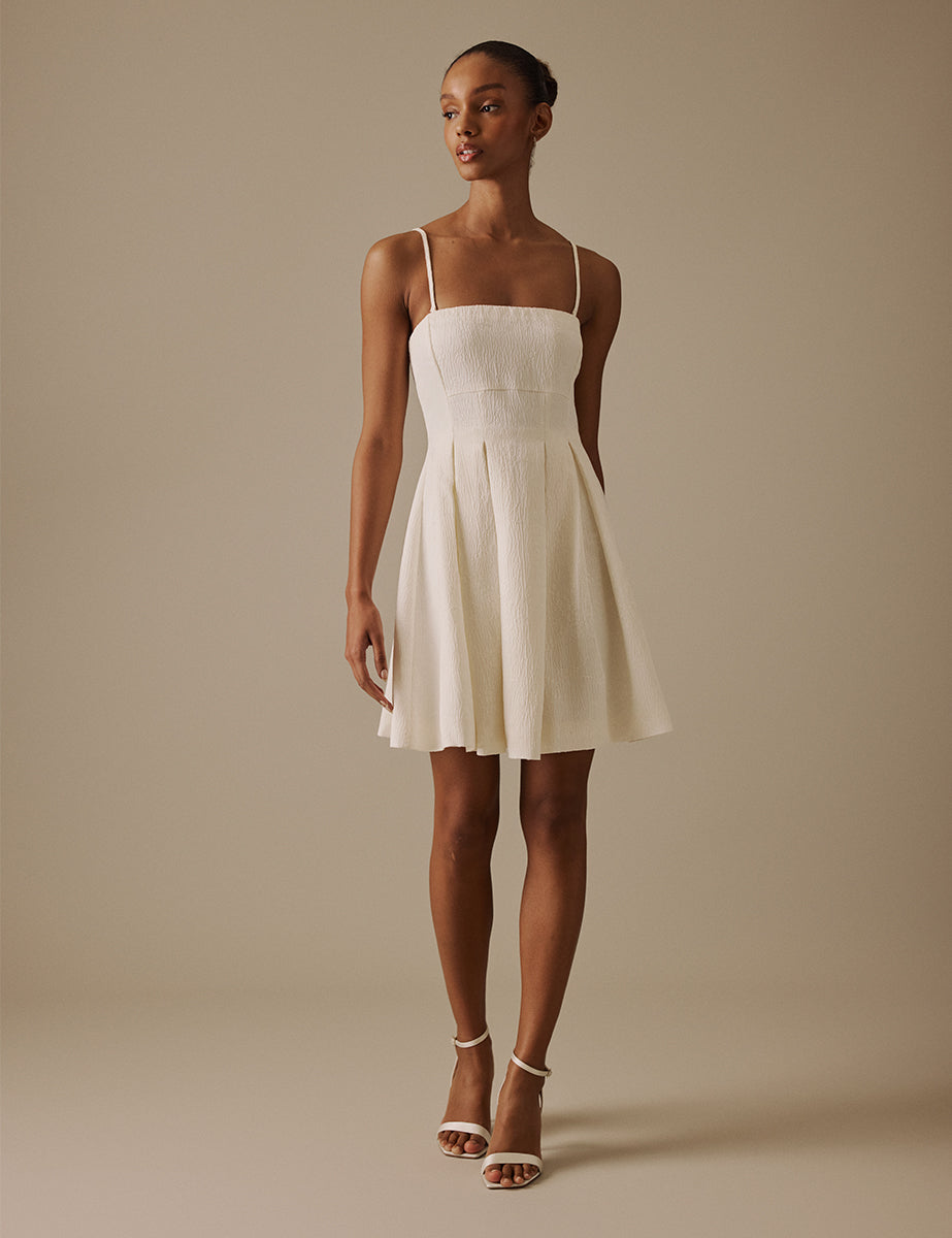 Ivory Strapless Mini Hervey Bridal Dress