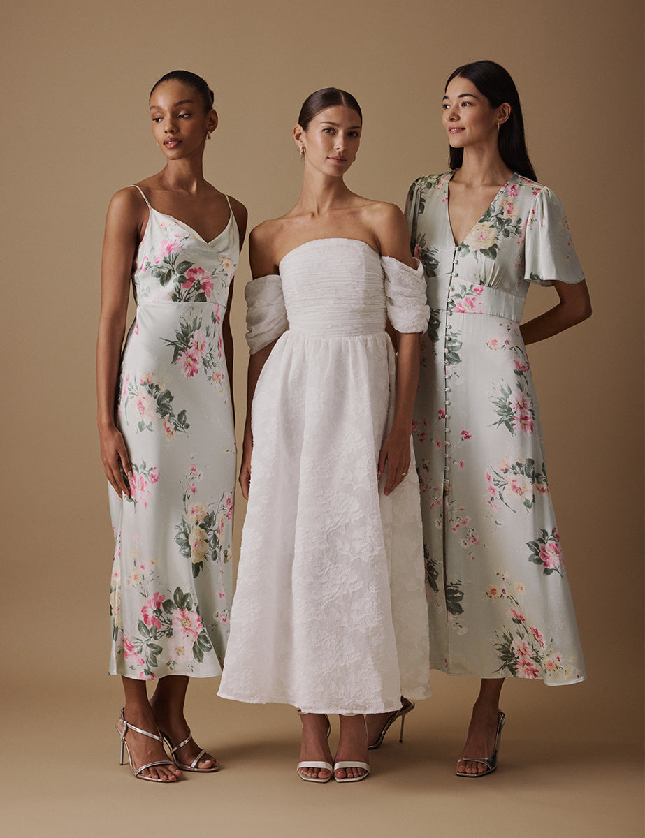 White Off The Shoulder Midi Verna Bridal Dress