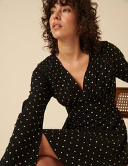 Black Polka Dot Lydia Mini Dress