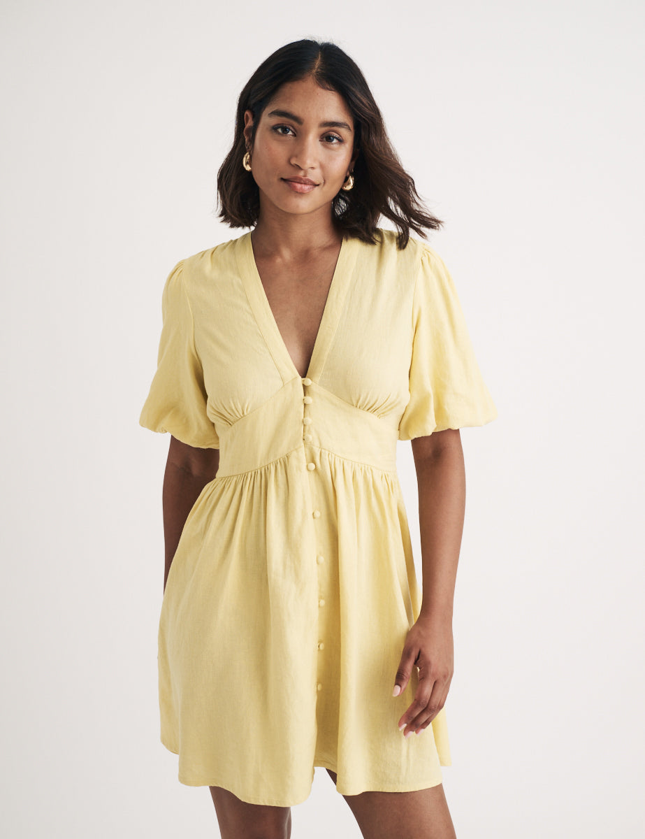 Butter Yellow Starlight Mini Dress
