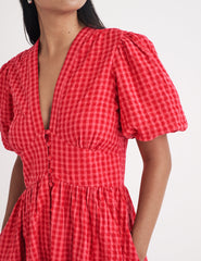 Pink And Red Gingham Starlight Midi Dress