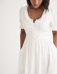 White Flossie Midi Dress