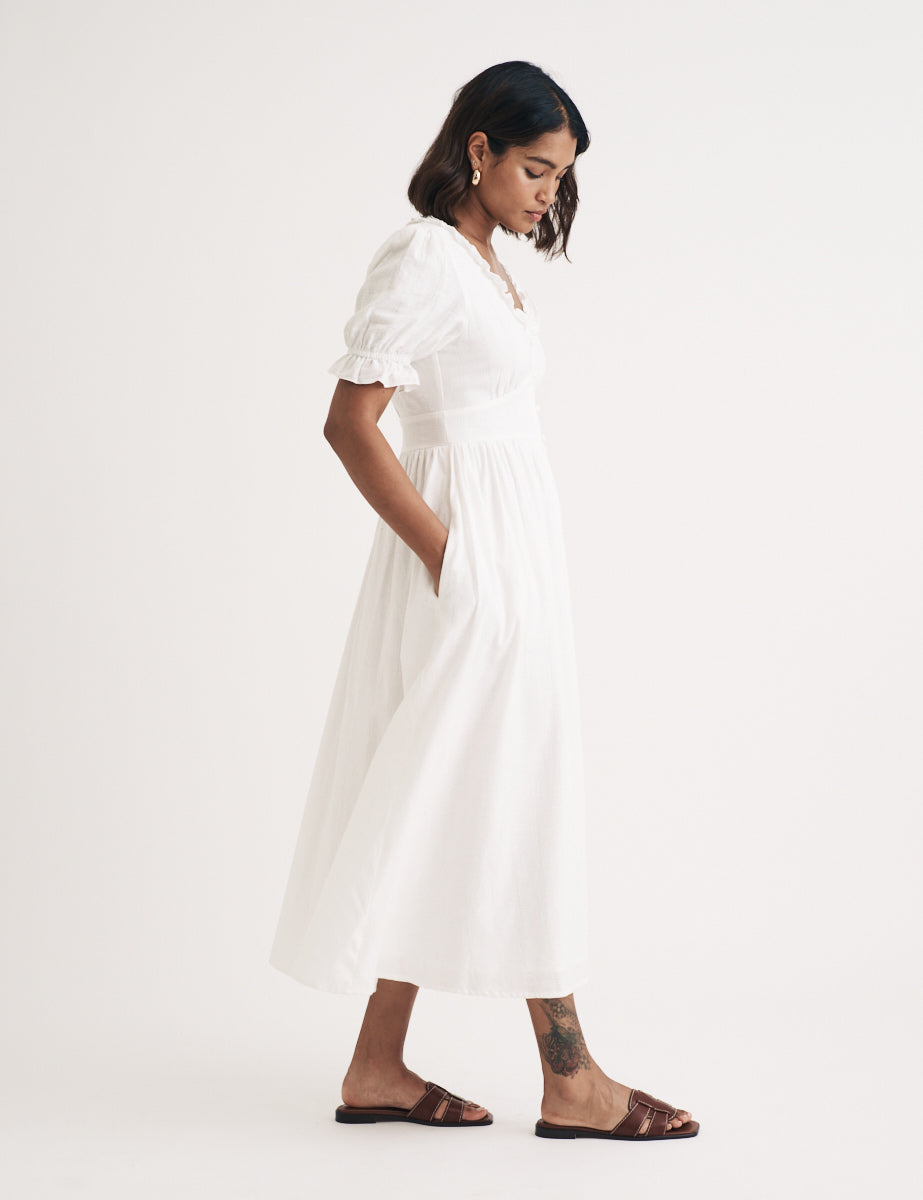 White Flossie Midi Dress