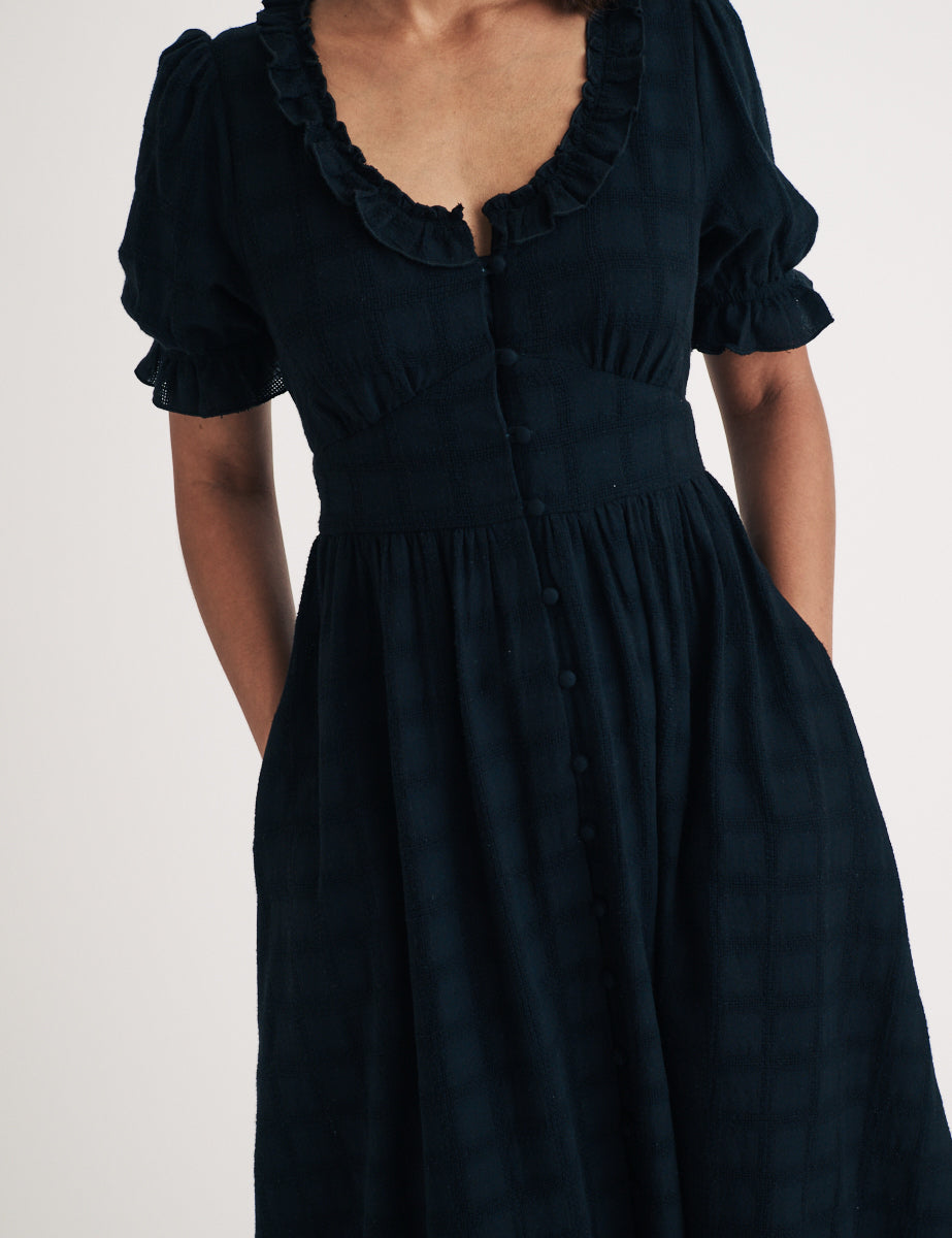 Black Flossie Midi Dress