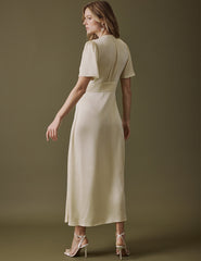 Butter Yellow V Neck Midaxi Erin Dress