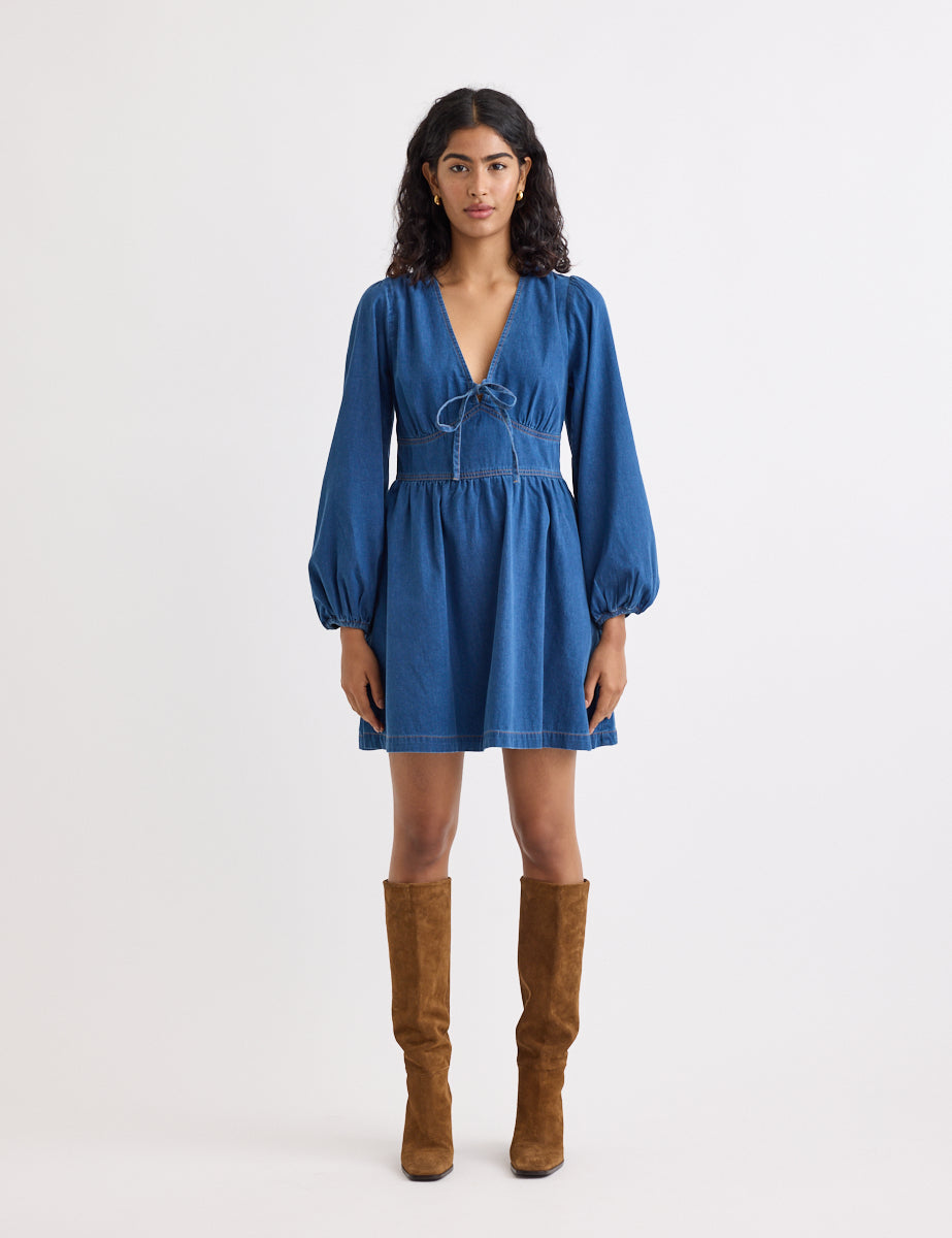 Long Sleeve Denim Astra Mini Dress