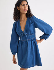 Long Sleeve Denim Astra Mini Dress