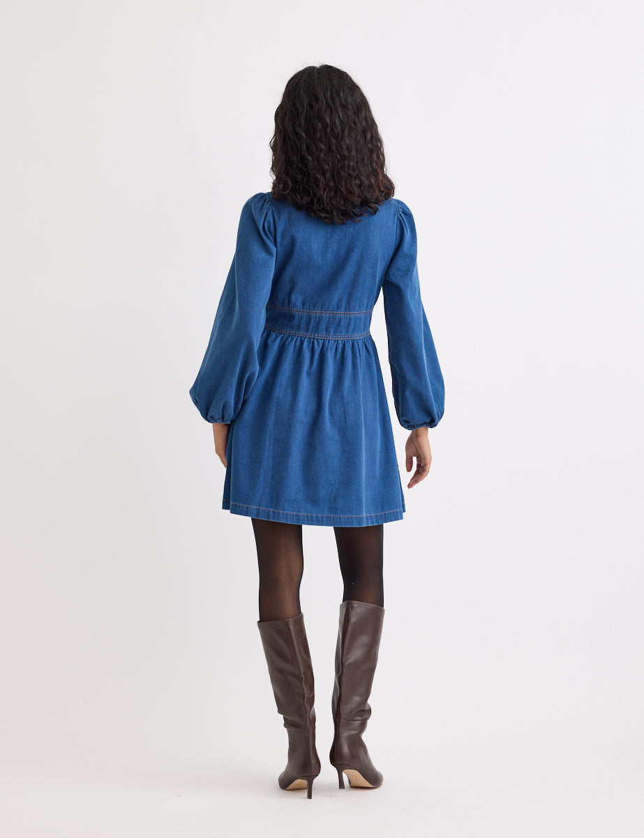 Long Sleeve Denim Astra Mini Dress