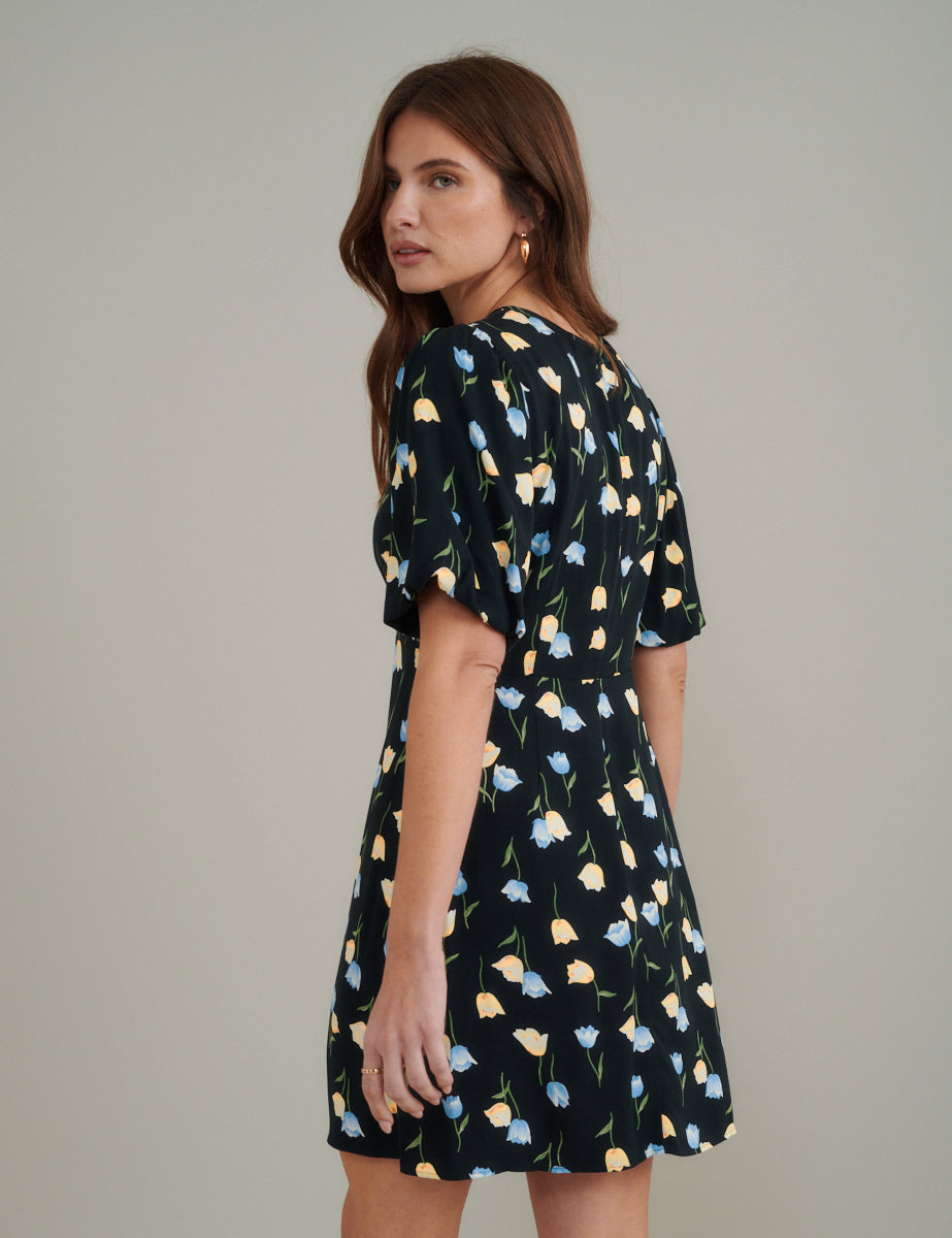 Black Floral Benita Mini Dress