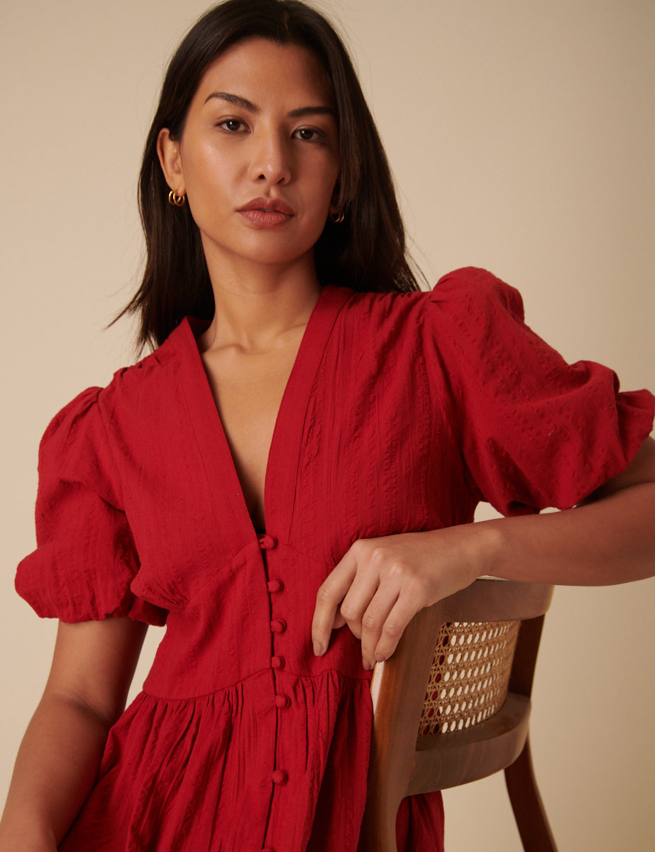 Red Starlight Midi Dress