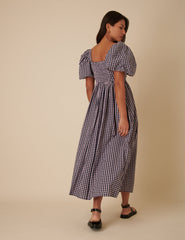 Blue And Pink Gingham Nova Midi Dress