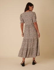 Cream Ditsy Floral Lia Midi Dress