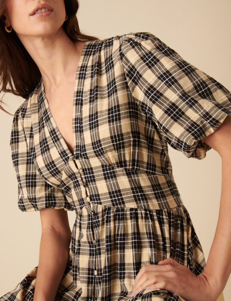 Stone Check Starlight Midi Dress