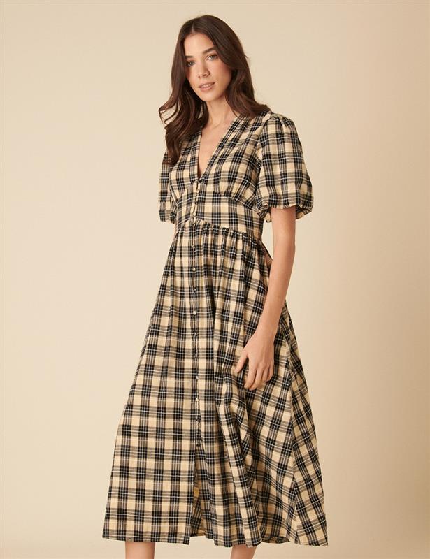 Stone Check Starlight Midi Dress
