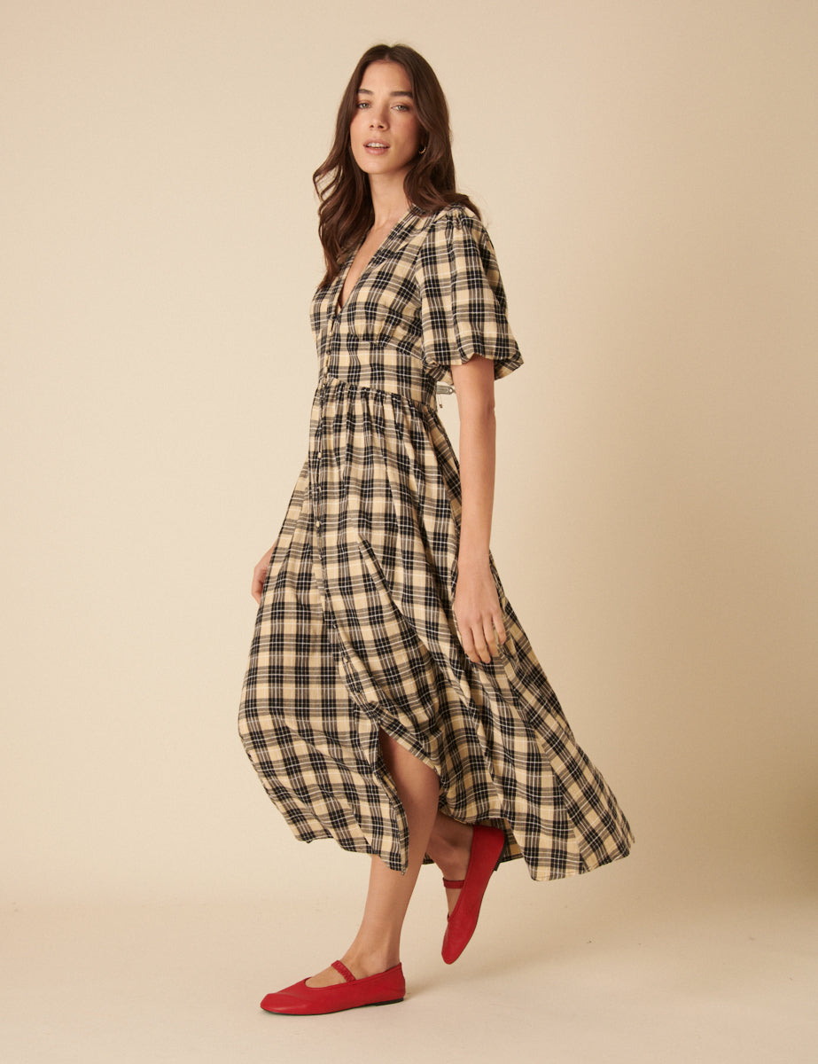Stone Check Starlight Midi Dress
