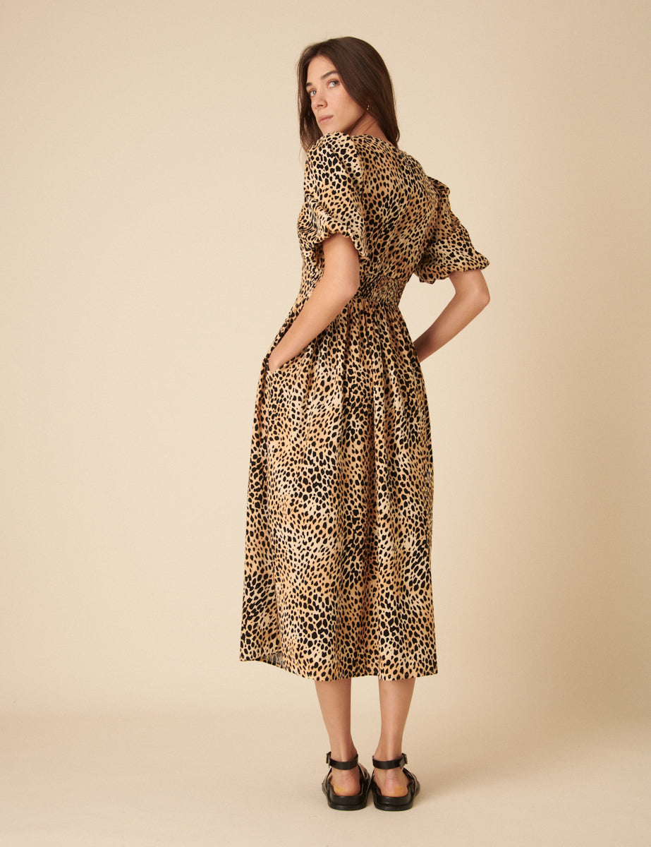 Leopard Print Scarla Midi Dress