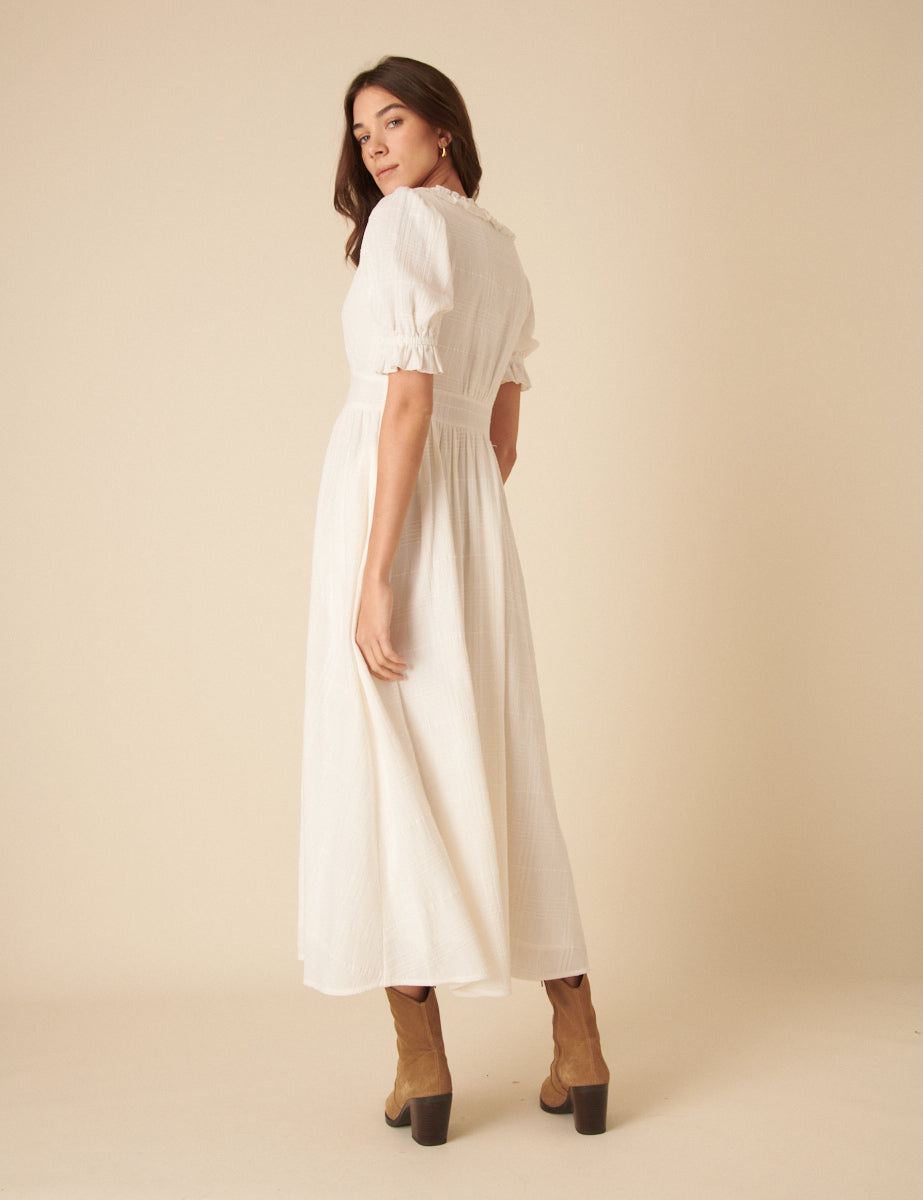 White Flossie Midi Dress