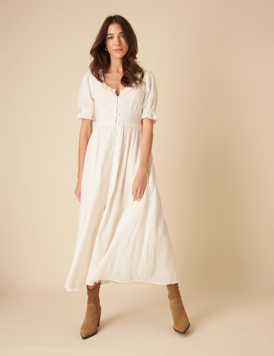 White Flossie Midi Dress