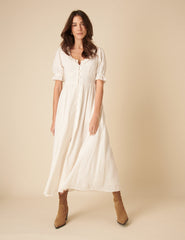 White Flossie Midi Dress