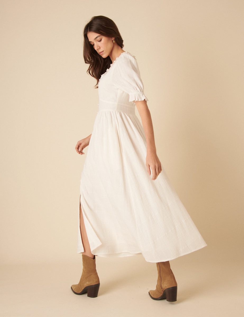 White Flossie Midi Dress